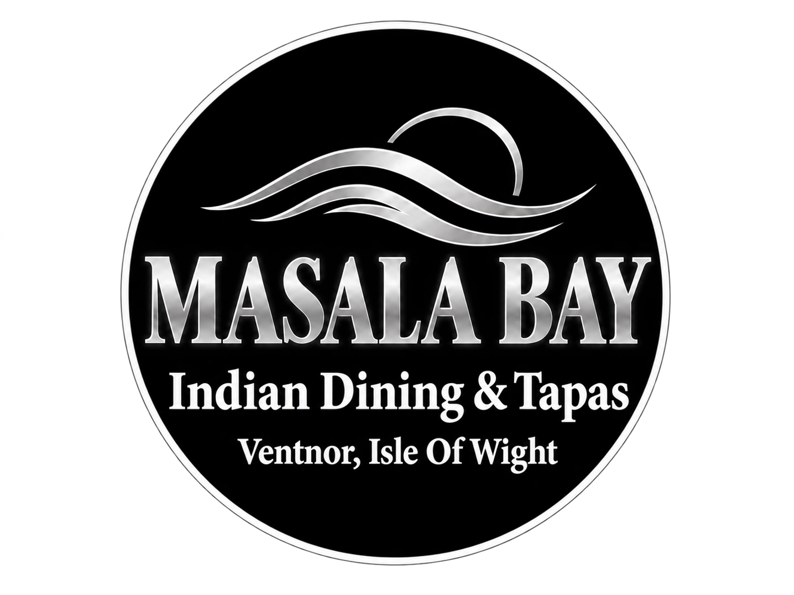Masala Bay silver coastal wave logo